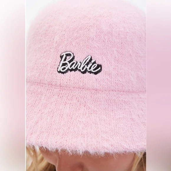 Fuzzy knit Barbie bucket hat - Picture 2 of 3